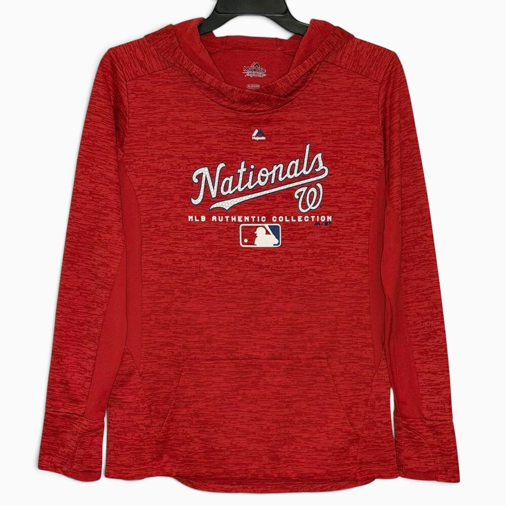 Washington Nationals Majestic MLB Authentic Collection Red Hoodie Sweatshirt XL